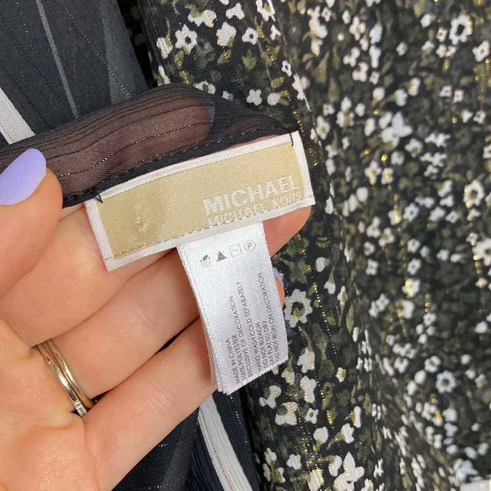 Michael Kors Black and White Logo Sheer Scarf